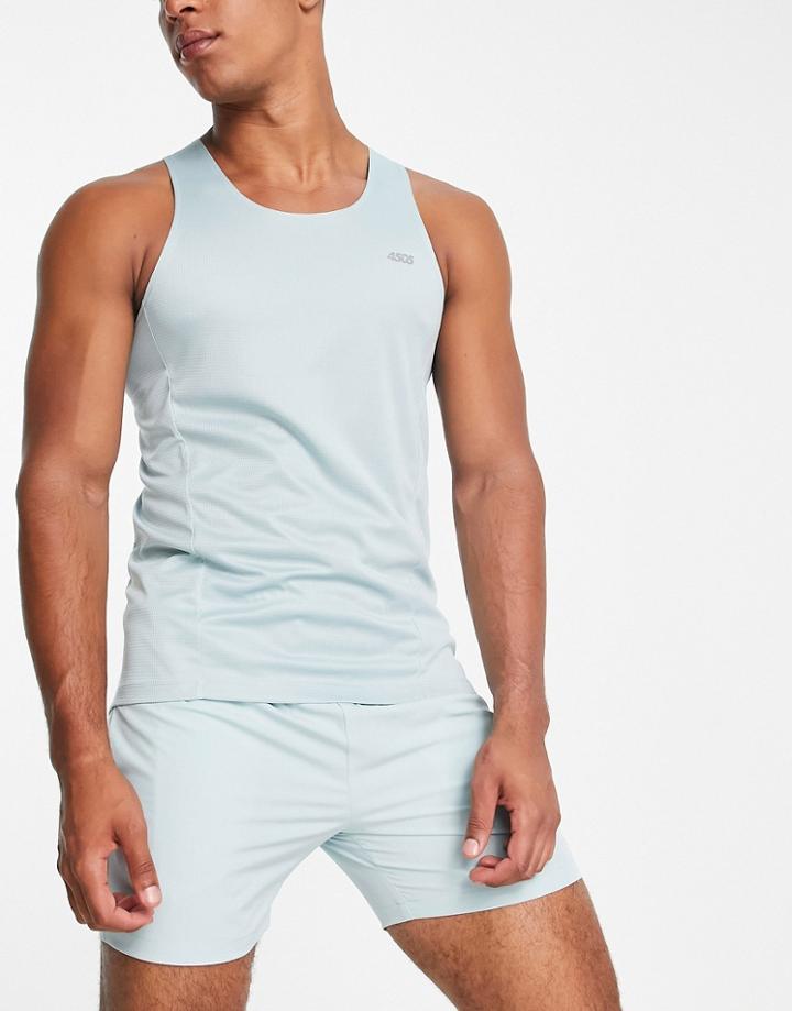 Asos 4505 Icon Training Tank Top With Racer Back In Dusty Blue