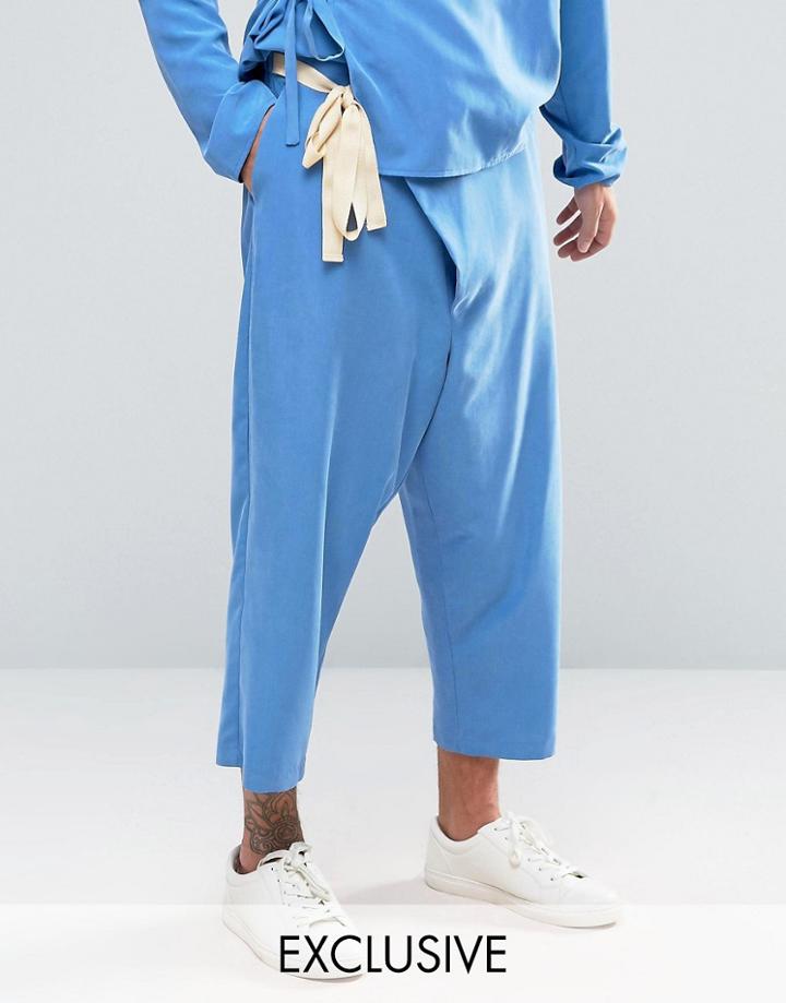 Reclaimed Vintage Wrap Pants - Blue