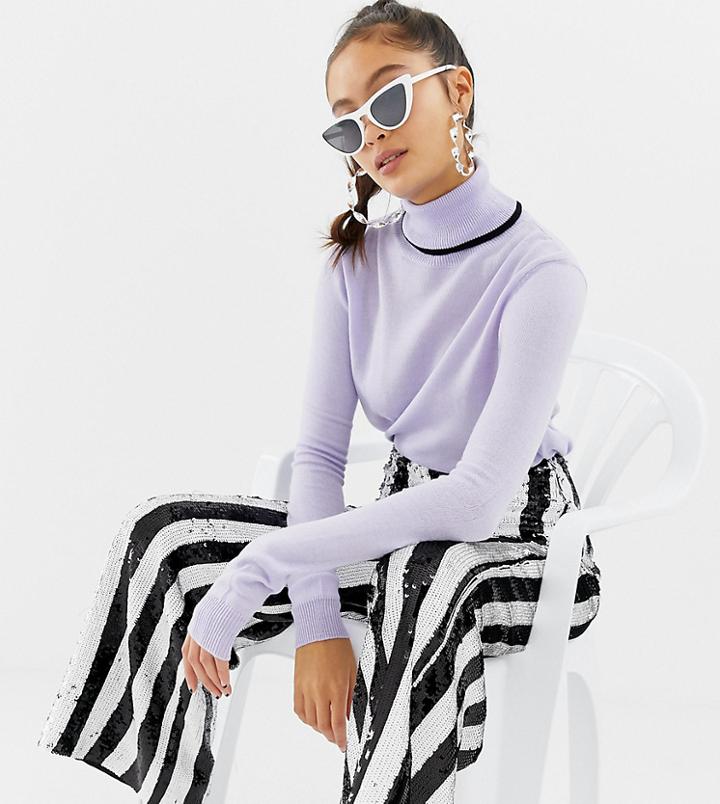 Collusion Roll Neck Sweater - Purple