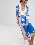 Ted Baker Pleat Back Jacket In Harmony Floral - Blue