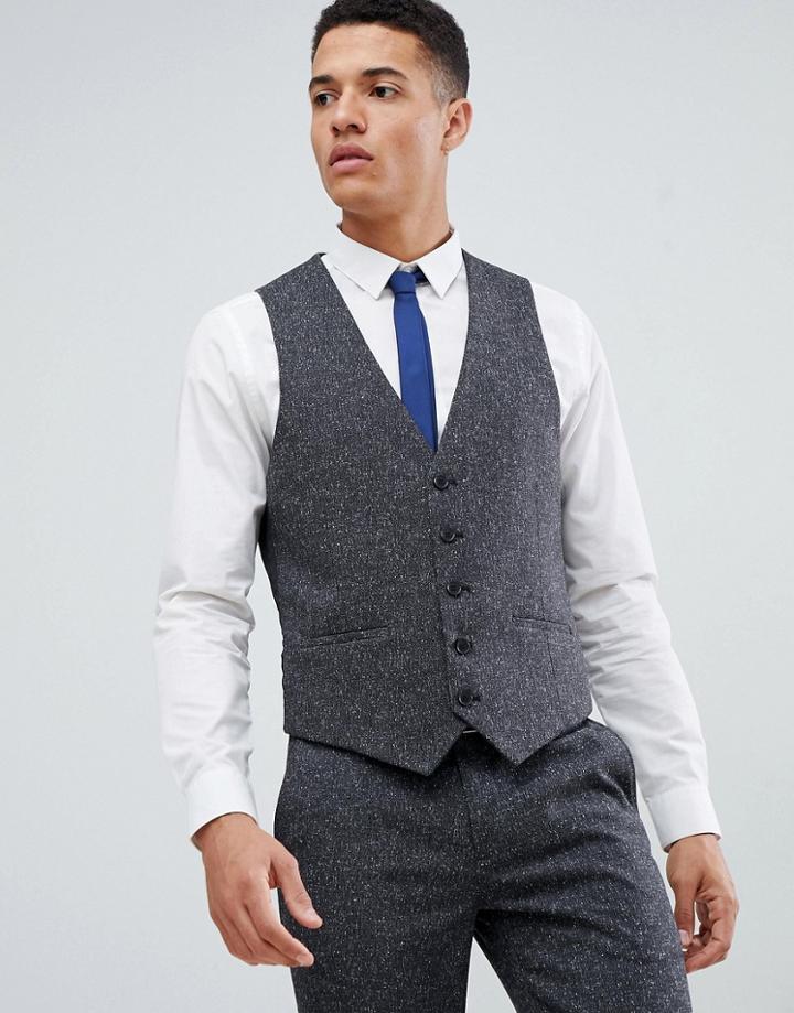 Farah Henderson Fleck Slim Fit Vest - Gray