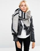 Asos Oversized Long Woven Scarf In Graphic Shape - Multi