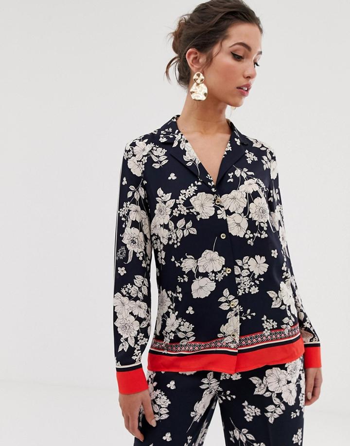 Oasis Shirt With Contrast In Floral Print - Multi