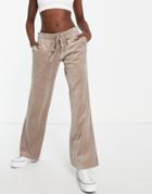 Weekday Roxa Cotton Co-ord Velour Trousers In Mole - Beige-neutral