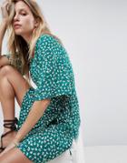 Faithfull Ditsy Tassel Mini Dress - Green