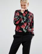 Lost Ink Sweatshirt With Floral Sequin Embellishment - Multi