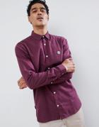 Le Breve Flannel Longline Check Shirt-red