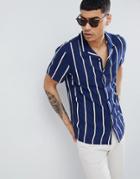 New Look Shirt With Stripes In Navy - Navy