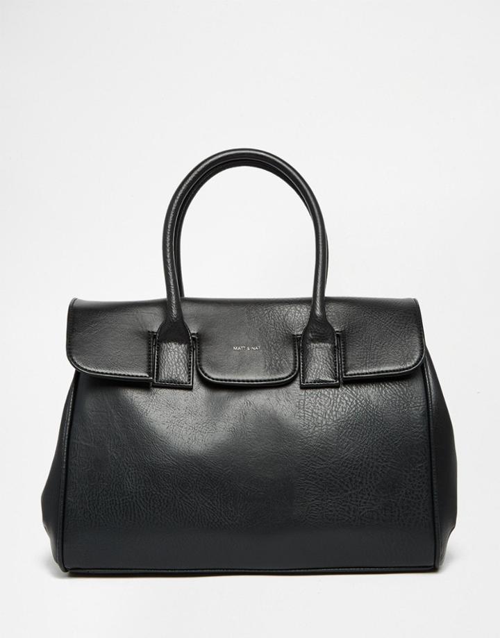 Matt & Nat Structured Tote Bag In Black - Black