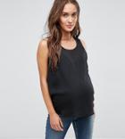 New Look Maternity Zip Back Shell Top - Black
