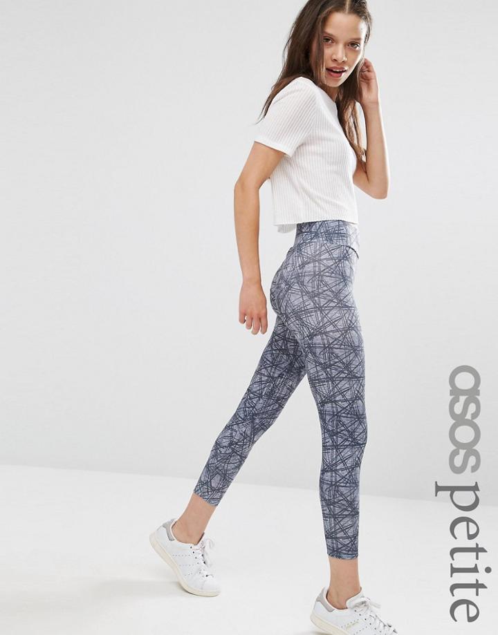 Asos Petite Leggings In Sketchy Check - Multi