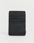 Herschel Supply Co Raven Rfid Leather Card Holder In Black - Black