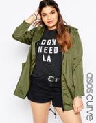 Asos Curve Pac A Trench - Khaki