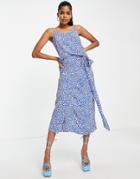 Style Cheat Midi Wrap Skirt In Cobalt Blue Spot - Part Of A Set