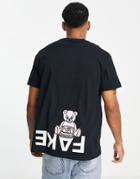 New Love Club Printed Graphic T-shirt In Black