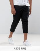 Asos Plus Skinny Super Crop Chinos In Black - Black