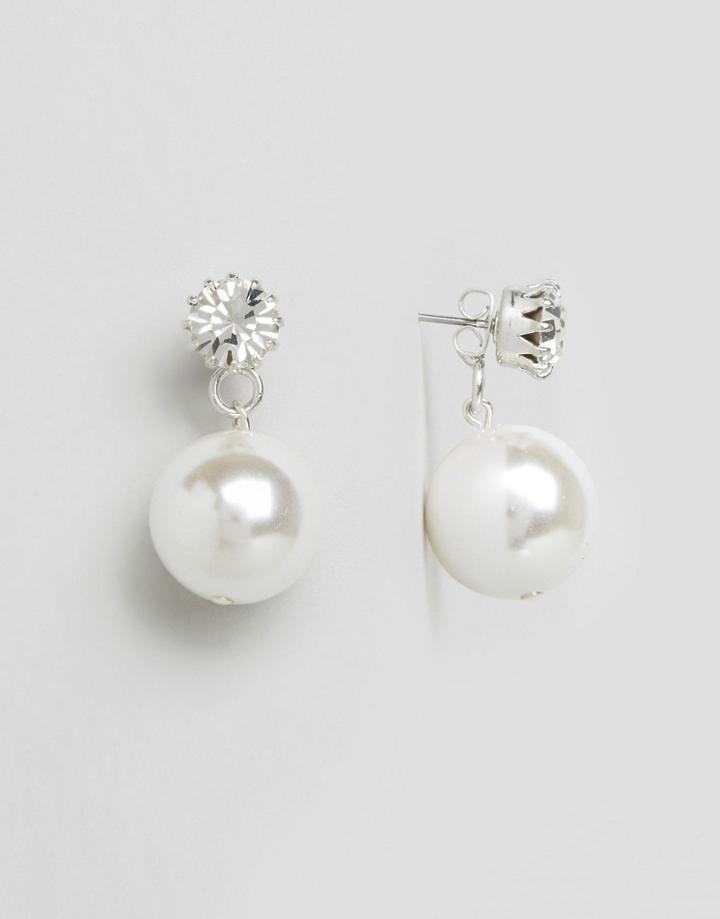 Krystal Swarovski Crystal Pearl Swing Earrings - Silver