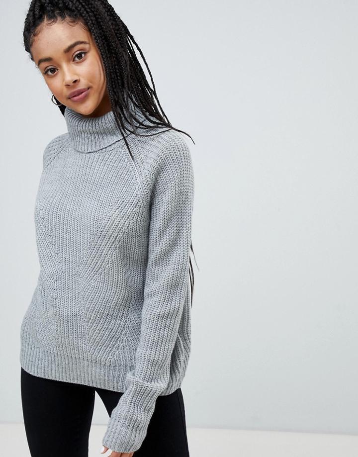 Jdy Justy Roll Neck Jumper - Gray