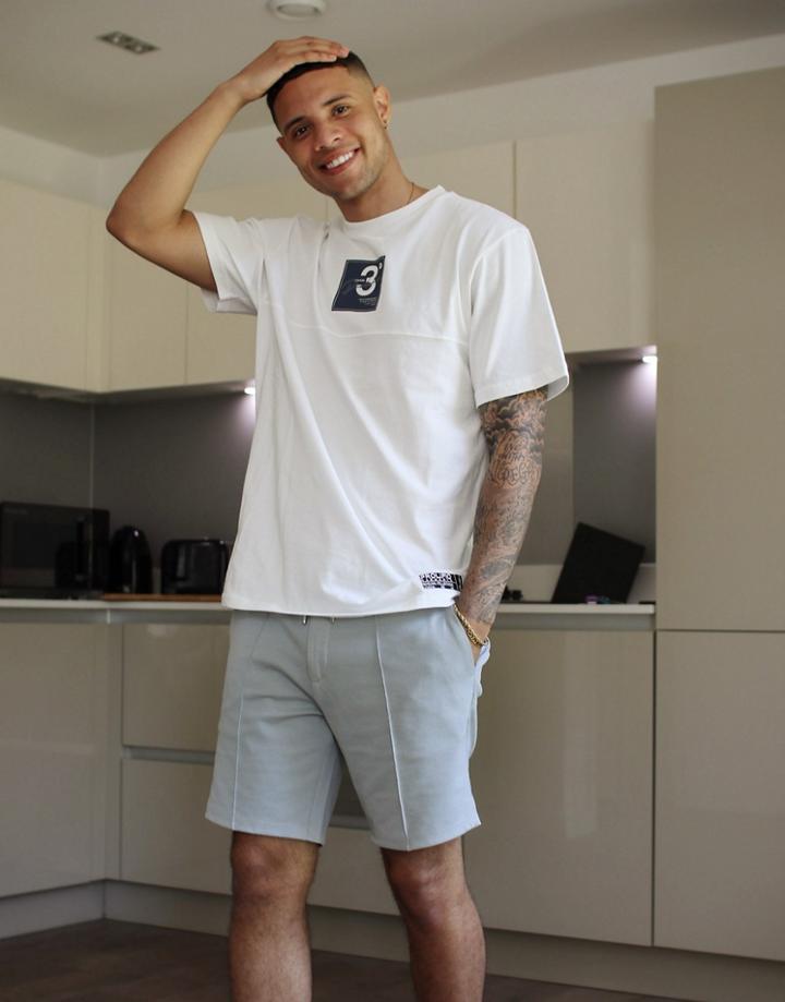 River Island Pull On Shorts In Light Gray