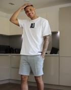 River Island Pull On Shorts In Light Gray