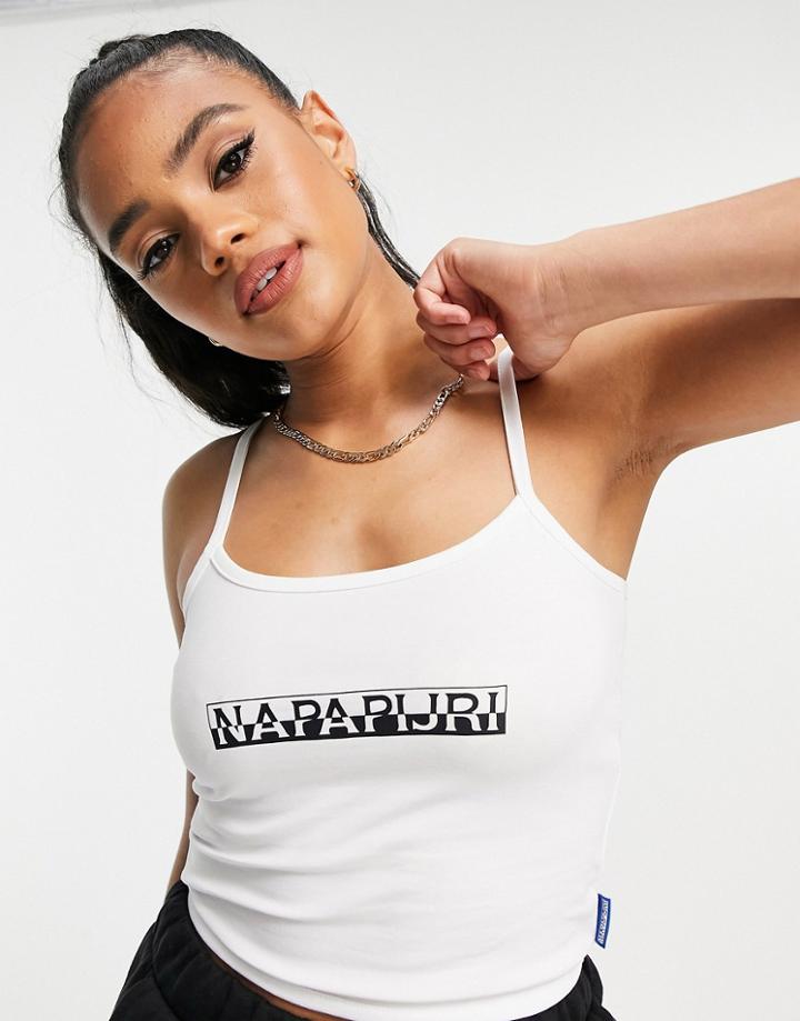 Napapijri Box Cropped Tank In White
