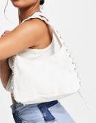 Weekday Lydia Shoulder Bag With Lace Detail In Off White