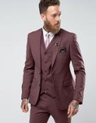 Rudie Plain Super Skinny Suit Jacket - Red