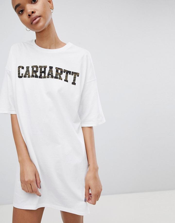 Carhartt Wip Camo Logo T-shirt Dress - White