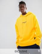 Sixth June Oversized Hoodie In Yellow With Logo - Yellow