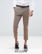 Heart & Dagger Skinny Cropped Pant In Herringbone Tweed - Stone