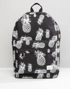 Spiral Backpack With Pineapple Print - Black