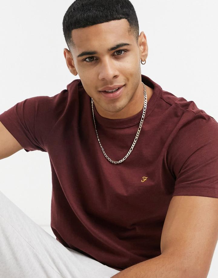 Farah Danny Cotton T-shirt In Red - Red