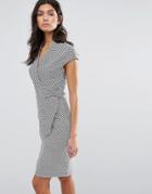 Liquorish Jaquard Pencil Dress - Gray