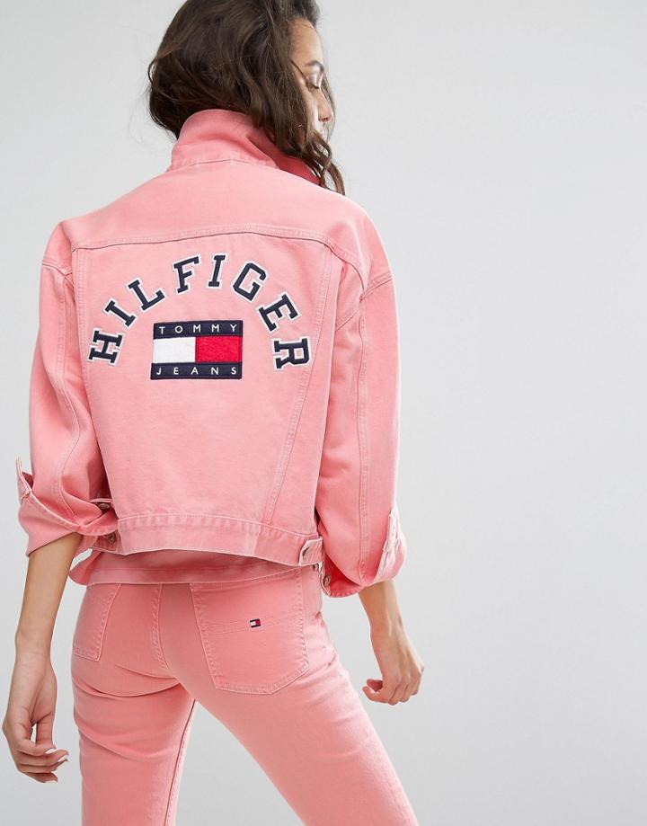 Tommy Jeans 90's Girlfriend Trucker Jacket - Pink
