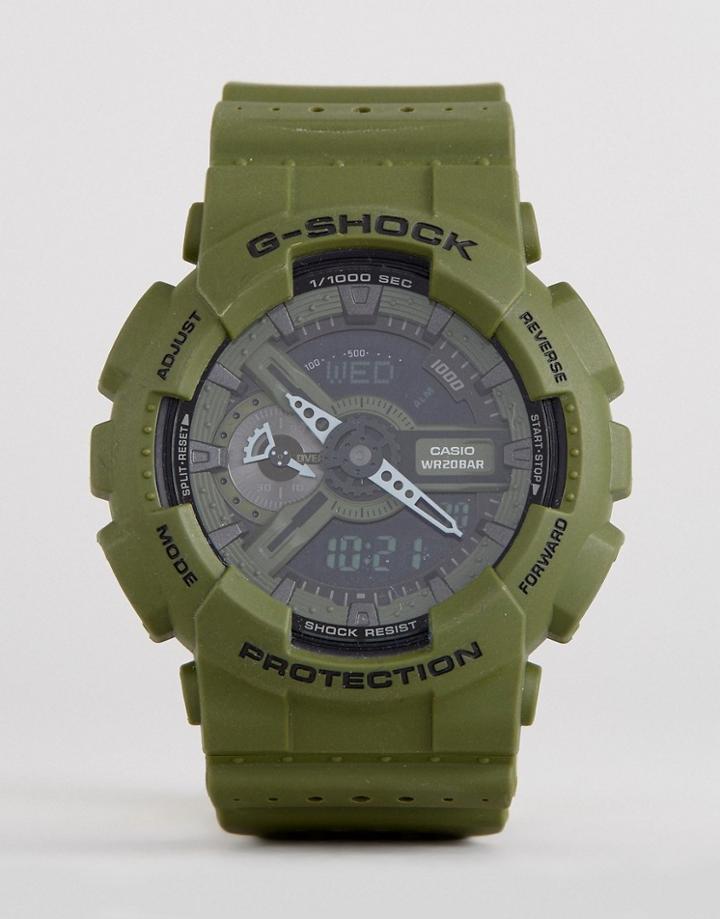 G-shock Ga-110lp-3aer Digital Silicone Watch In Green - Green