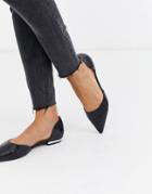 Raid Amy Two Part Flat Shoes In Black Croc