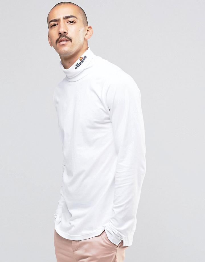 Ellesse Long Sleeve T-shirt With Turtleneck - White
