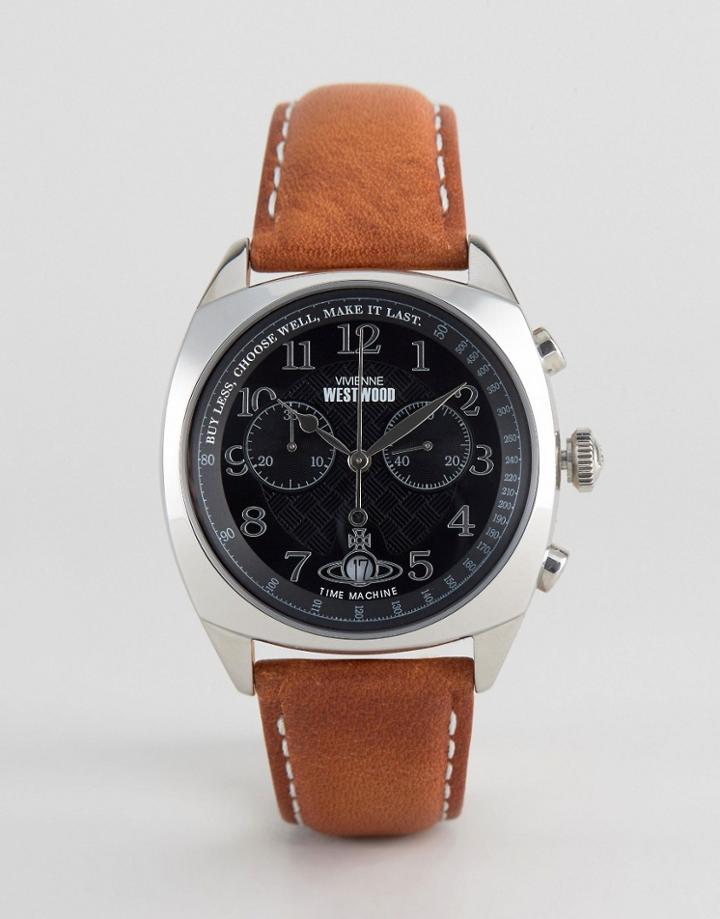 Vivienne Westwood Leather Watch In Tan Vv176bktn - Tan