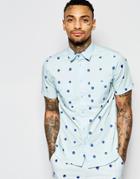 Hero's Heroine Shirt In Polka Print - Blue