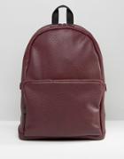 Asos Backpack In Faux Leather - Black