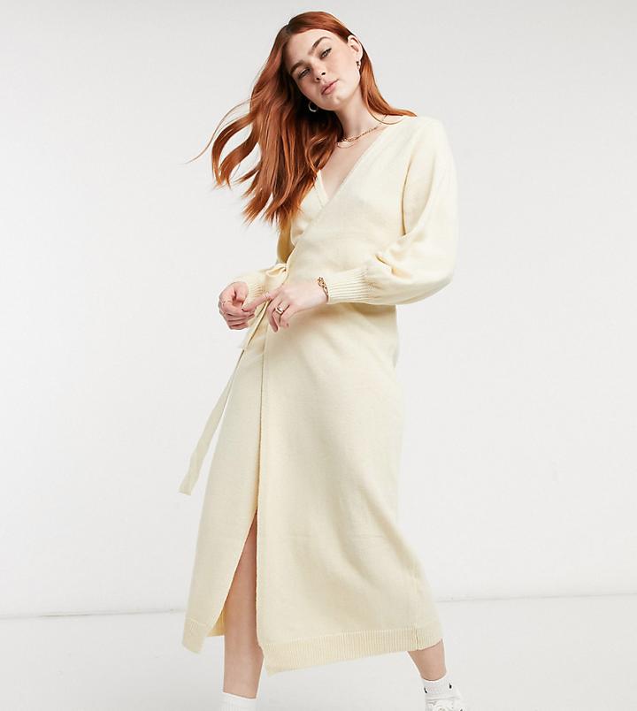 Outrageous Fortune Exclusive Knitted Cardigan Dress In Off White-neutral