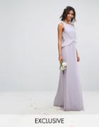 Tfnc Wedding Frill Detail Maxi Dress - Purple