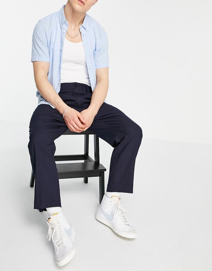 Farah Hawtin Crop Summer Pants-navy