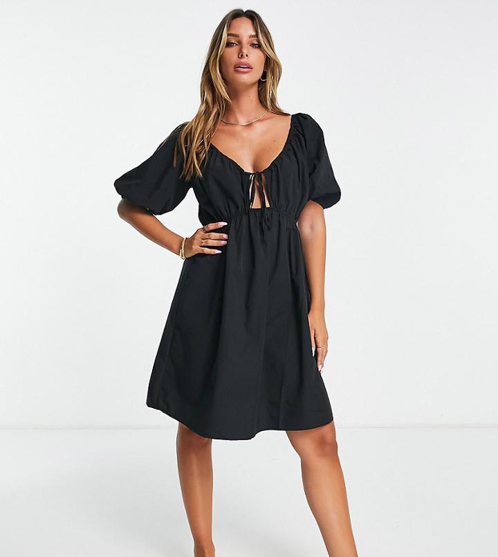 Vila Exclusive Mini Dress With Cut Out In Black