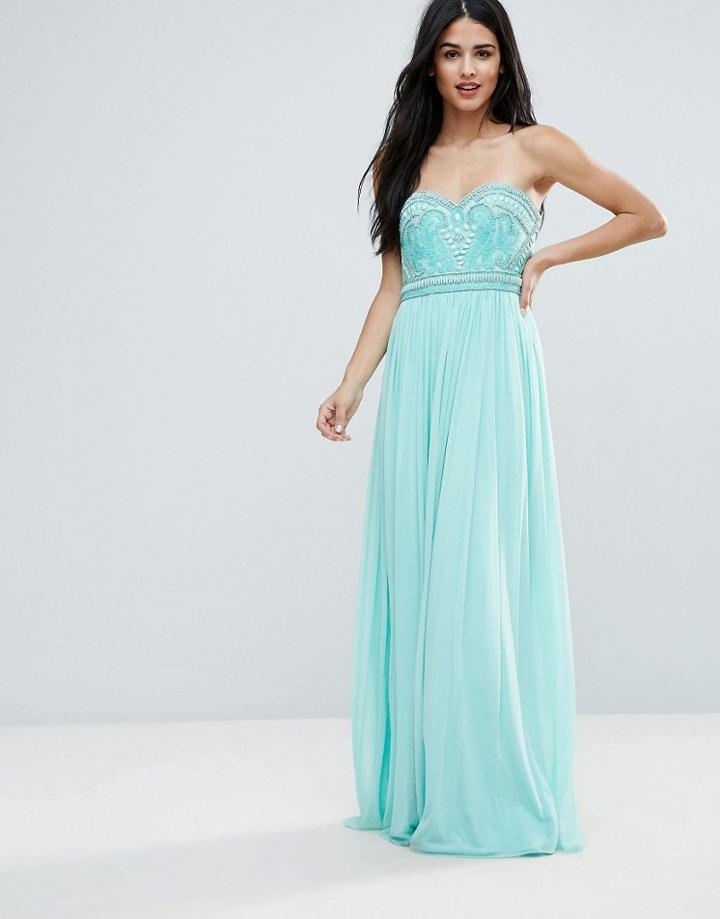 Forever Unique Sweetheart Detail Maxi Dress - Blue