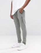 Criminal Damage Skinny Joggers With Drop Crotch - Gray