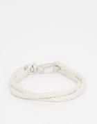 Asos Rope Bracelet In White - White