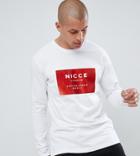 Nicce Long Sleeve T-shirt With Box Logo Exclusive To Asos - White