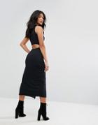 Allsaints Dress With Thigh Split In Black - Black