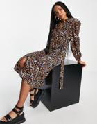 Object Kat Printed Midi Shirt Dress In Multi